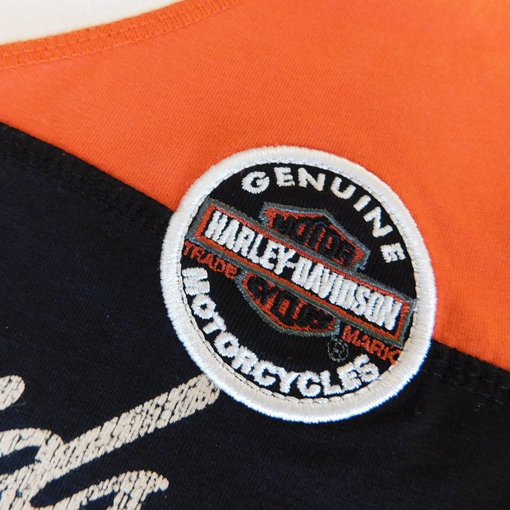 Harley Davidson logo V neck ringer Sturgis T shirt - Picture 9 of 16
